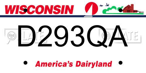 D293QA Wisconsin License Plate