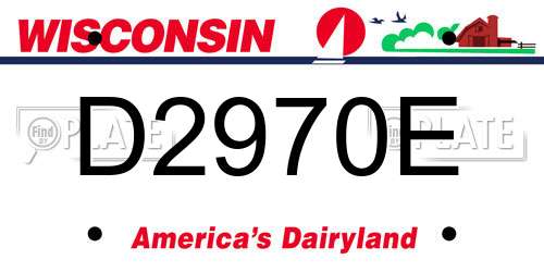 D2970E Wisconsin License Plate
