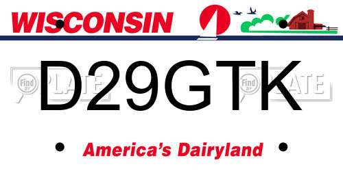 D29GTK Wisconsin License Plate