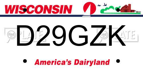 D29GZK Wisconsin License Plate