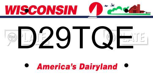 D29TQE Wisconsin License Plate