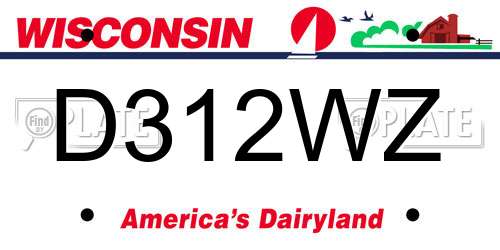 D312WZ Wisconsin License Plate