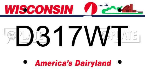 D317WT Wisconsin License Plate