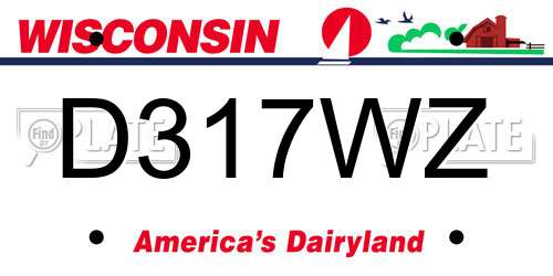 D317WZ Wisconsin License Plate