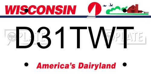 D31TWT Wisconsin License Plate