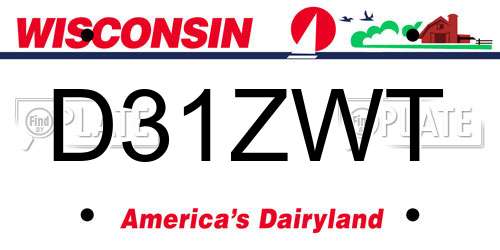 D31ZWT Wisconsin License Plate