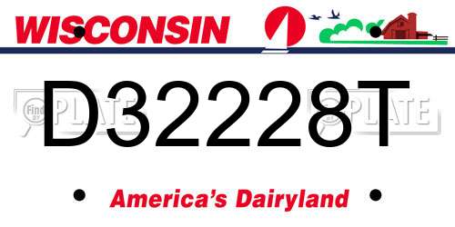 D32228T Wisconsin License Plate