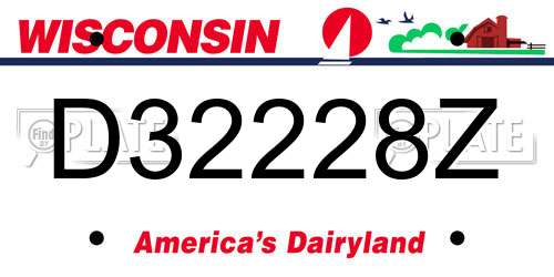 D32228Z Wisconsin License Plate