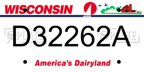 D32262A Wisconsin License Plate