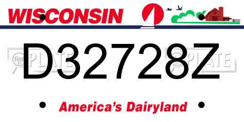 D32728Z Wisconsin License Plate