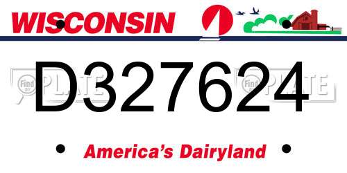 D327624 Wisconsin License Plate