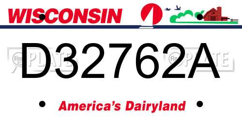 D32762A Wisconsin License Plate