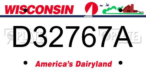 D32767A Wisconsin License Plate