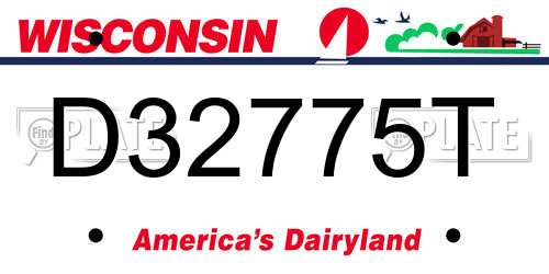 D32775T Wisconsin License Plate