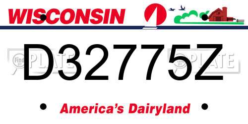 D32775Z Wisconsin License Plate