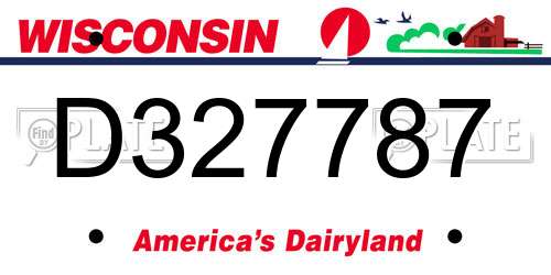D327787 Wisconsin License Plate
