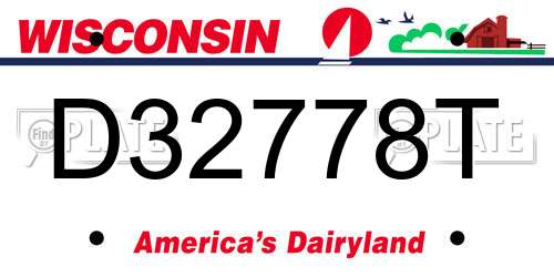 D32778T Wisconsin License Plate