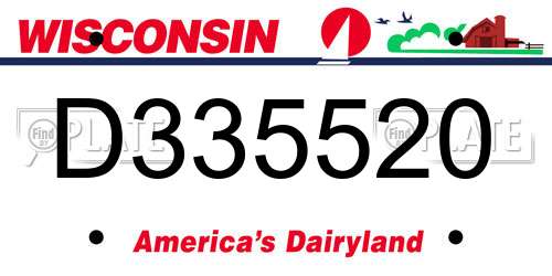 D335520 Wisconsin License Plate