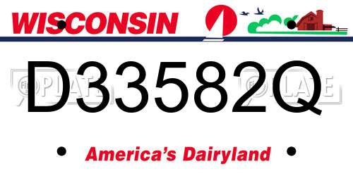 D33582Q Wisconsin License Plate