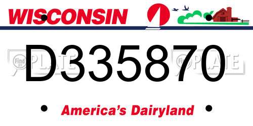 D335870 Wisconsin License Plate