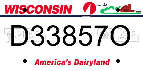 D33857O Wisconsin License Plate