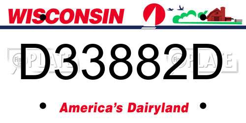 D33882D Wisconsin License Plate