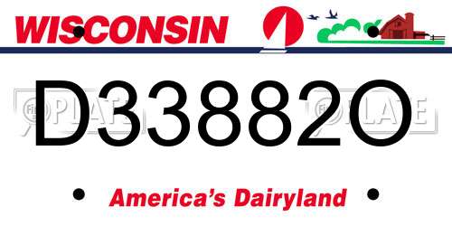 D33882O Wisconsin License Plate