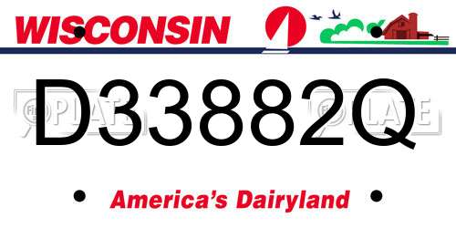 D33882Q Wisconsin License Plate