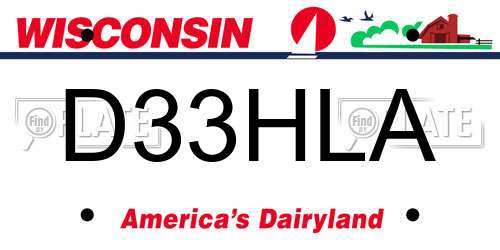 D33HLA Wisconsin License Plate
