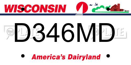 D346MD Wisconsin License Plate