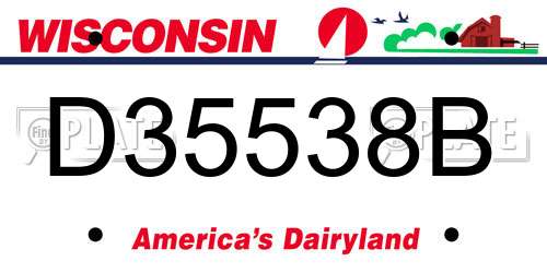D35538B Wisconsin License Plate