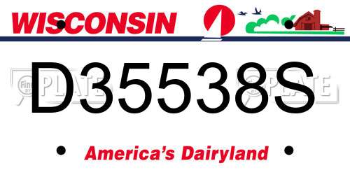 D35538S Wisconsin License Plate
