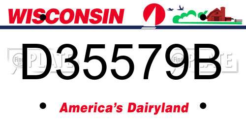 D35579B Wisconsin License Plate