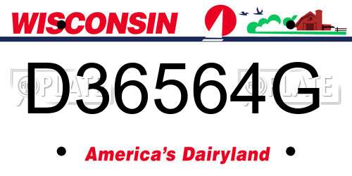 D36564G Wisconsin License Plate