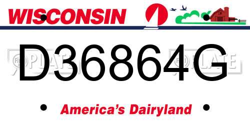 D36864G Wisconsin License Plate