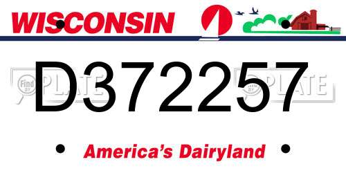 D372257 Wisconsin License Plate
