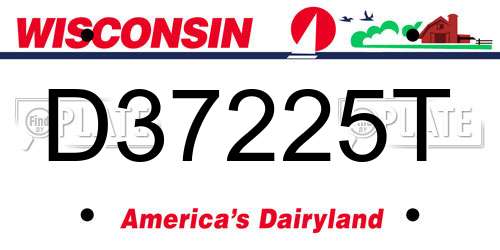 D37225T Wisconsin License Plate