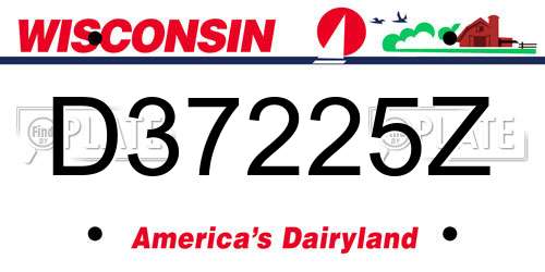 D37225Z Wisconsin License Plate