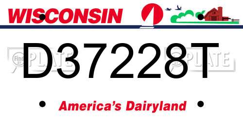 D37228T Wisconsin License Plate