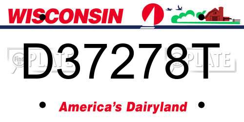 D37278T Wisconsin License Plate