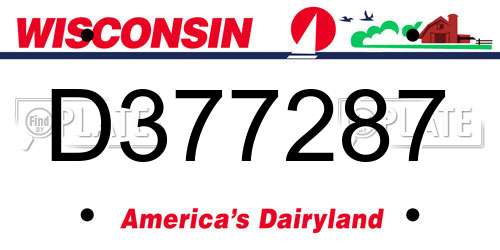 D377287 Wisconsin License Plate