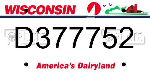 D377752 Wisconsin License Plate