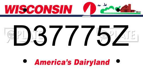 D37775Z Wisconsin License Plate