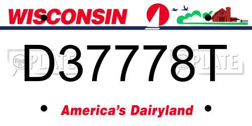 D37778T Wisconsin License Plate