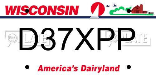 D37XPP Wisconsin License Plate