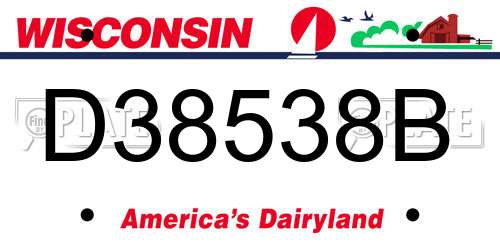 D38538B Wisconsin License Plate