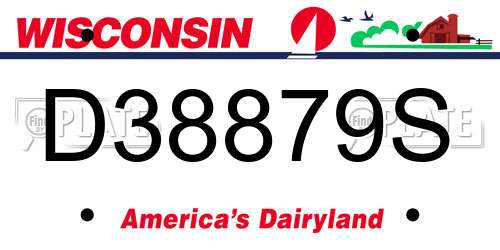 D38879S Wisconsin License Plate