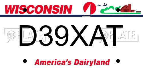 D39XAT Wisconsin License Plate