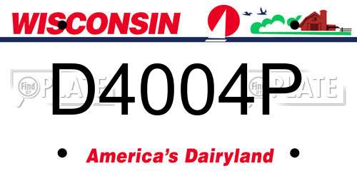 D4004P Wisconsin License Plate