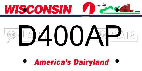 D400AP Wisconsin License Plate